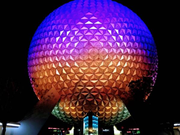 Epcot sphere night