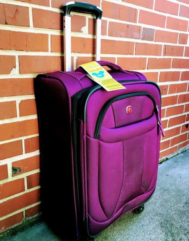 Suitcase with luggage tag